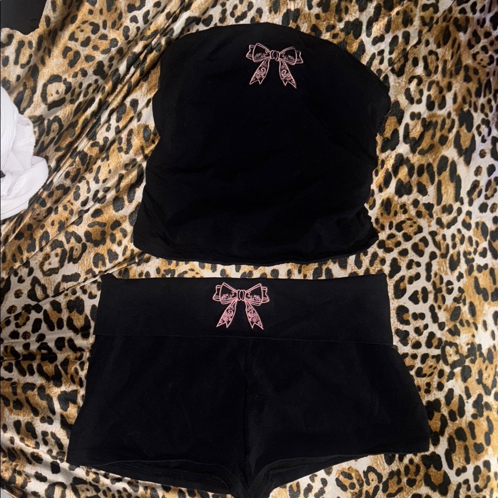 Pink bow set